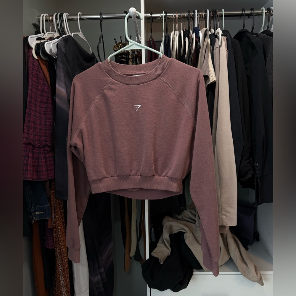Gymshark Mauve Soft Pink Long Sleeve Crop Top Small